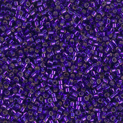Miyuki Delica Bead 11/0 - DB0610 - Dyed Silver Lined Dark Violet - Barrel of Beads