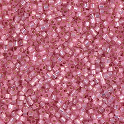 Miyuki Delica Bead 11/0 - DB0625 - Dyed Rose Silver Lined Alabaster - Barrel of Beads