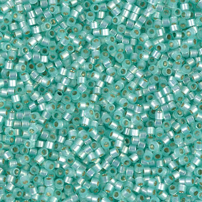 Miyuki Delica Bead 11/0 - DB0626 - Dyed Light Aqua Green Silver Lined Alabaster - Barrel of Beads