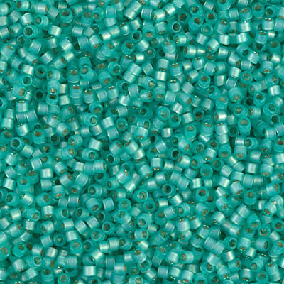 Miyuki Delica Bead 11/0 - DB0627 - Dyed Aqua Green Silver Lined Alabaster - Barrel of Beads