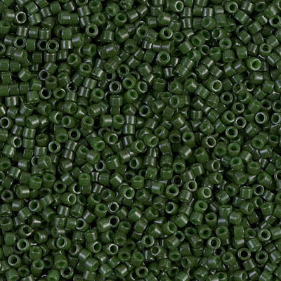 Miyuki Delica Bead 11/0 - DB0663 - Dyed Opaque Olive - Barrel of Beads