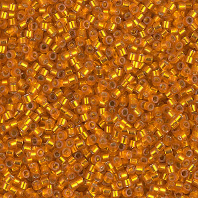 Miyuki Delica Bead 11/0 - DB0681 - Dyed Semi-Frosted Silver Lined Orange - Barrel of Beads
