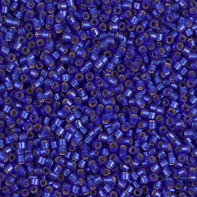 Miyuki Delica Bead 11/0 - DB0696 - Dyed Semi-Frosted Silver Lined Dark Blue Violet - Barrel of Beads
