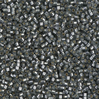 Miyuki Delica Bead 11/0 - DB0697 - Dyed Semi-Frosted Silver Lined Gray - Barrel of Beads