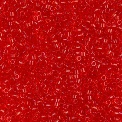 Miyuki Delica Bead 11/0 - DB0704 - Transparent Red Orange - Barrel of Beads