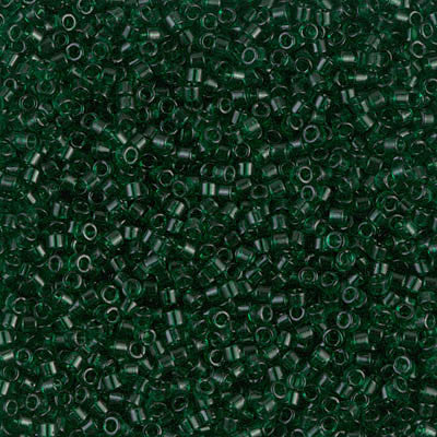 Miyuki Delica Bead 11/0 - DB0713 - Transparent Dark Emerald - Barrel of Beads