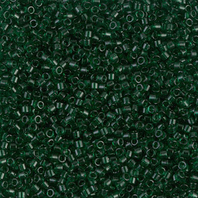 Miyuki Delica Bead 11/0 - DB0713 - Transparent Dark Emerald - Barrel of Beads
