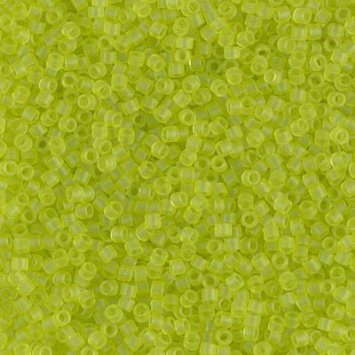 Miyuki Delica Bead 11/0 - DB0766 - Matte Transparent Chartreuse - Barrel of Beads