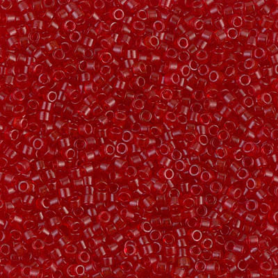 Miyuki Delica Bead 11/0 - DB0774 - Dyed Semi-Frosted Transparent Red - Barrel of Beads