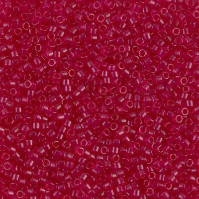 Miyuki Delica Bead 11/0 - DB0775 - Dyed Semi-Frosted Transparent Scarlet - Barrel of Beads