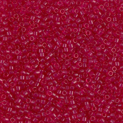 Miyuki Delica Bead 11/0 - DB0775 - Dyed Semi-Frosted Transparent Scarlet - Barrel of Beads