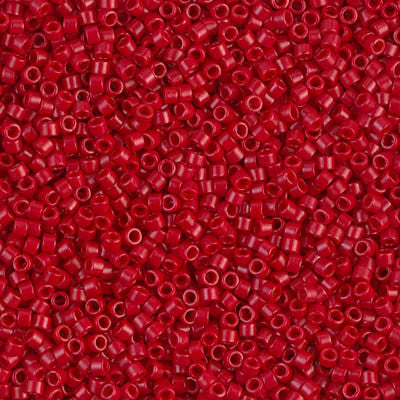 Miyuki Delica Bead 11/0 - DB0791 - Dyed Semi-Frosted Opaque Bright Red - Barrel of Beads