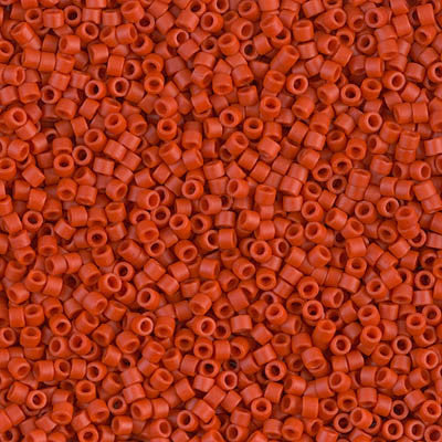 Miyuki Delica Bead 11/0 - DB0795 - Dyed Semi-Frosted Opaque Cinnabar - Barrel of Beads