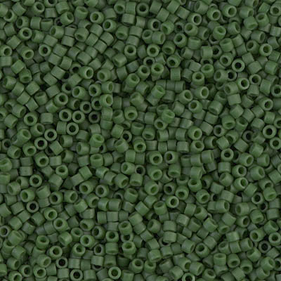 Miyuki Delica Bead 11/0 - DB0797 - Dyed Semi-Frosted Opaque Jade Green - Barrel of Beads
