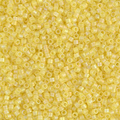 Miyuki Delica Bead 11/0 - DB0854 - Matte Transparent Yellow AB - Barrel of Beads