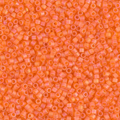 Miyuki Delica Bead 11/0 - DB0855 - Matte Transparent Orange AB - Barrel of Beads