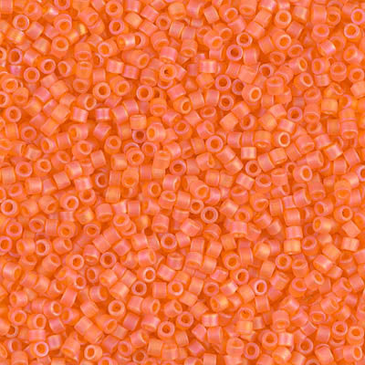 Miyuki Delica Bead 11/0 - DB0855 - Matte Transparent Orange AB - Barrel of Beads