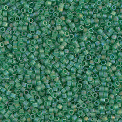 Miyuki Delica Bead 11/0 - DB0858 - Matte Transparent Green AB - Barrel of Beads