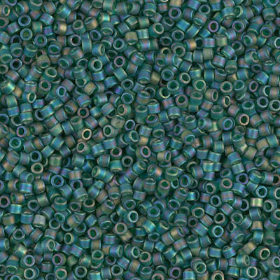 Miyuki Delica Bead 11/0 - DB0859 - Matte Transparent Dark Emerald AB - Barrel of Beads
