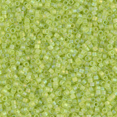 Miyuki Delica Bead 11/0 - DB0860 - Matte Transparent Chartreuse AB - Barrel of Beads