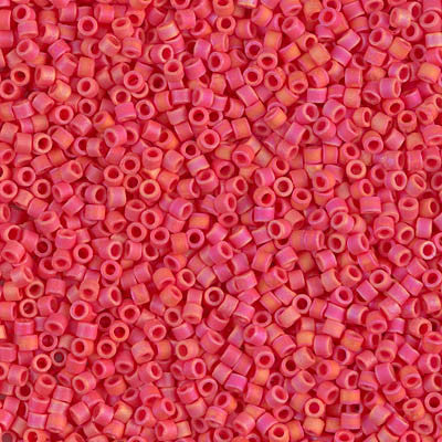 Miyuki Delica Bead 11/0 - DB0873 - Matte Opaque Vermillion Red AB - Barrel of Beads