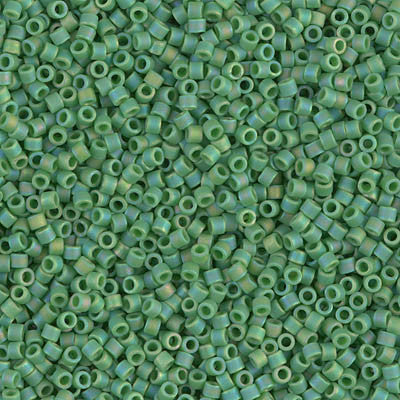 Miyuki Delica Bead 11/0 - DB0877 - Matte Opaque Green AB - Barrel of Beads