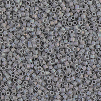 Miyuki Delica Bead 11/0 - DB0882 - Matte Opaque Gray AB - Barrel of Beads