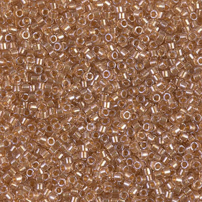 Miyuki Delica Bead 11/0 - DB0901 - Sparkling Honey Beige Lined Crystal - Barrel of Beads