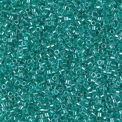 Miyuki Delica Bead 11/0 - DB0904 - Sparkling Aqua Green Lined Crystal - Barrel of Beads