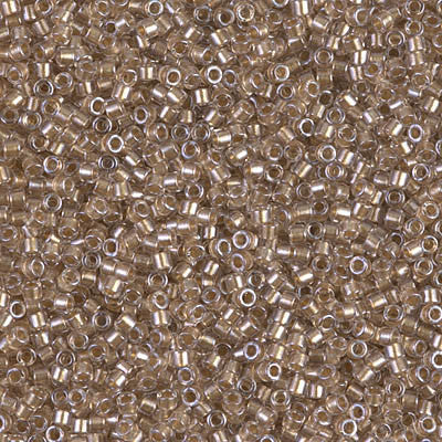 Miyuki Delica Bead 11/0 - DB0907 - Sparkling Beige Lined Crystal - Barrel of Beads