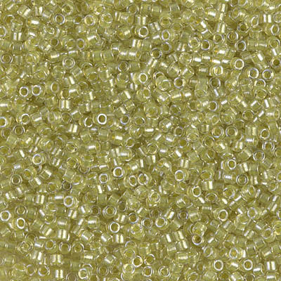 Miyuki Delica Bead 11/0 - DB0910 - Sparkling Yellow Green Lined Crystal - Barrel of Beads