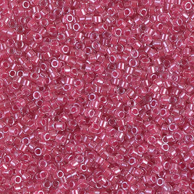 Miyuki Delica Bead 11/0 - DB0914 - Sparkling Rose Lined Crystal - Barrel of Beads