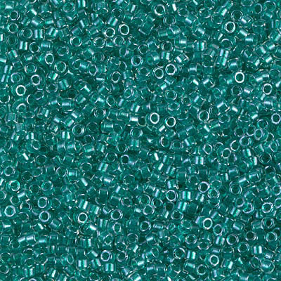 Miyuki Delica Bead 11/0 - DB0918 - Sparkling Dark Aqua Green Lined Crystal - Barrel of Beads