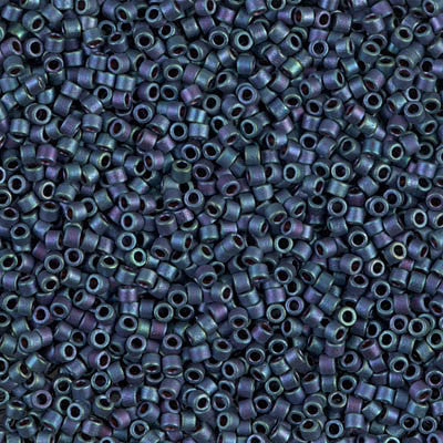 Miyuki Delica Bead 11/0 - DB1052 - Matte Metallic Blueberry Gold Iris - Barrel of Beads
