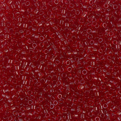 Miyuki Delica Bead 11/0 - DB1102 - Transparent Dark Cranberry - Barrel of Beads