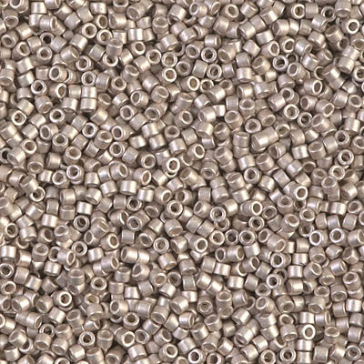 Miyuki Delica Bead 11/0 - DB1158 - Galvanized Semi-Frosted Light Smoky Amethyst - Barrel of Beads