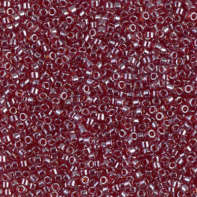 Miyuki Delica Bead 11/0 - DB1222 - Transparent Dark Cranberry Luster - Barrel of Beads