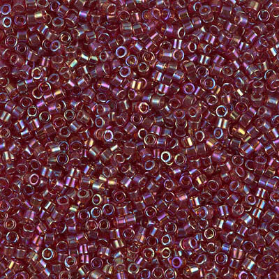 Miyuki Delica Bead 11/0 - DB1242 - Transparent Dark Cranberry AB - Barrel of Beads