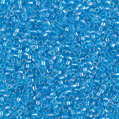 Miyuki Delica Bead 11/0 - DB1249 - Transparent Ocean Blue AB - Barrel of Beads