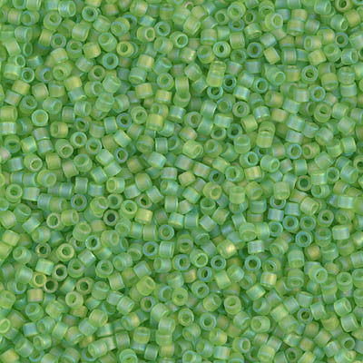 Miyuki Delica Bead 11/0 - DB1281 - Matte Transparent Lime AB - Barrel of Beads