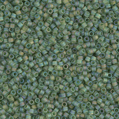 Miyuki Delica Bead 11/0 - DB1282 - Matte Transparent Olive AB - Barrel of Beads