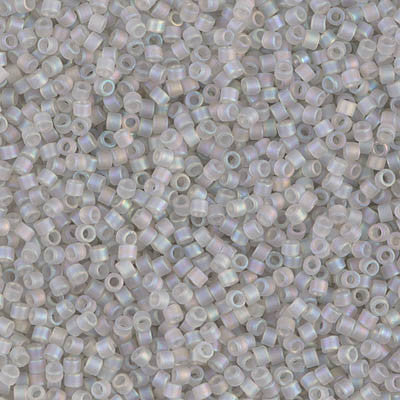 Miyuki Delica Bead 11/0 - DB1286 - Matte Transparent Gray Mist AB - Barrel of Beads