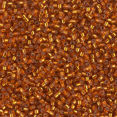 Miyuki Delica Bead 11/0 - DB1333 - Dyed Silver Lined Burnt Orange - Barrel of Beads