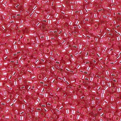 Miyuki Delica Bead 11/0 - DB1338 - Dyed Silver Lined Rose - Barrel of Beads