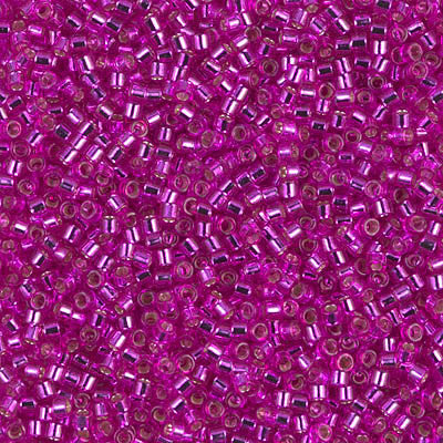 Miyuki Delica Bead 11/0 - DB1340 - Dyed Silver Lined Fuchsia - Barrel of Beads