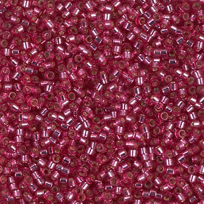 Miyuki Delica Bead 11/0 - DB1341 - Dyed Silver Lined Antique Dark Rose - Barrel of Beads