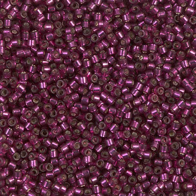 Miyuki Delica Bead 11/0 - DB1342 - Dyed Silver Lined Raspberry - Barrel of Beads