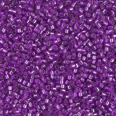 Miyuki Delica Bead 11/0 - DB1345 - Dyed Silver Lined Magenta - Barrel of Beads