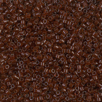 Miyuki Delica Bead 11/0 - DB1392 - Dark Topaz Lined Rootbeer - Barrel of Beads