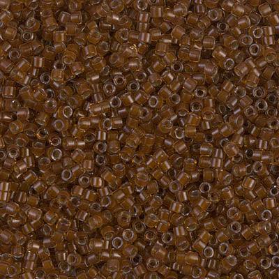 Miyuki Delica Bead 11/0 - DB1393 - Dark Topaz Lined Amber - Barrel of Beads